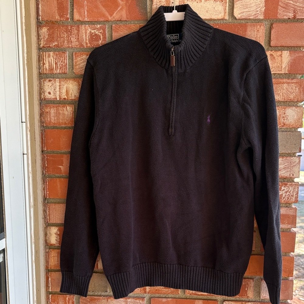 Ralph Lauren Men's Black  Zip-Up Sweater